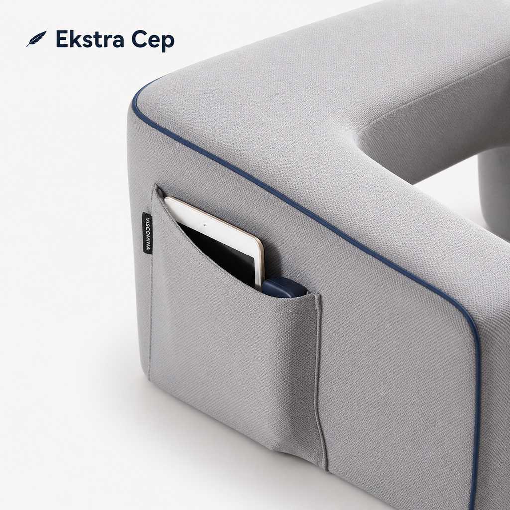 Viscomina Dizüstü Yastık Masası | Ekstra Cepli Laptop, Kitap ve Okuma Yastığı (GRİ)