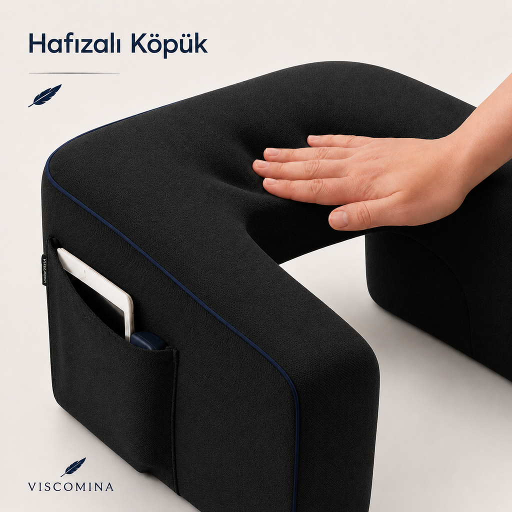 Viscomina Dizüstü Yastık Masası | Ekstra Cepli Laptop, Kitap ve Okuma Yastığı (SİYAH)