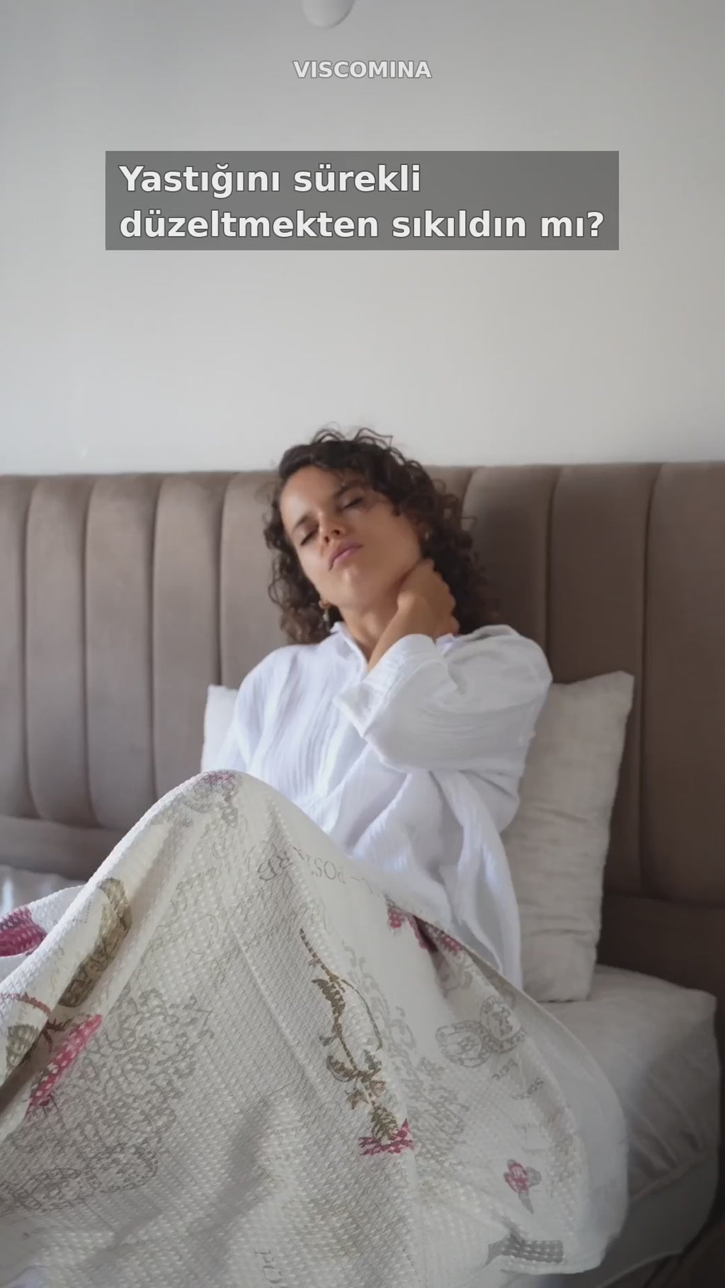 Viscomina Kelebek Uyku Yastığı Boyun Destekli %100 Memory Foam Visco Yastık (PEMBE)