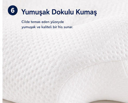 Viscomina Kelebek Uyku Yastığı Boyun Destekli %100 Memory Foam Visco Yastık (BEYAZ)