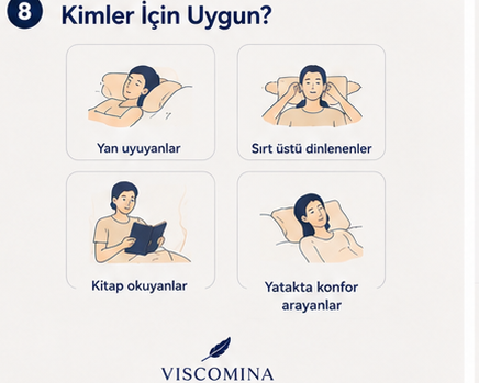 Viscomina Kelebek Uyku Yastığı Boyun Destekli %100 Memory Foam Visco Yastık (SİYAH)