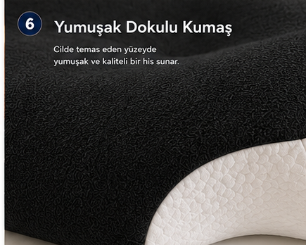 Viscomina Kelebek Uyku Yastığı Boyun Destekli %100 Memory Foam Visco Yastık (SİYAH)